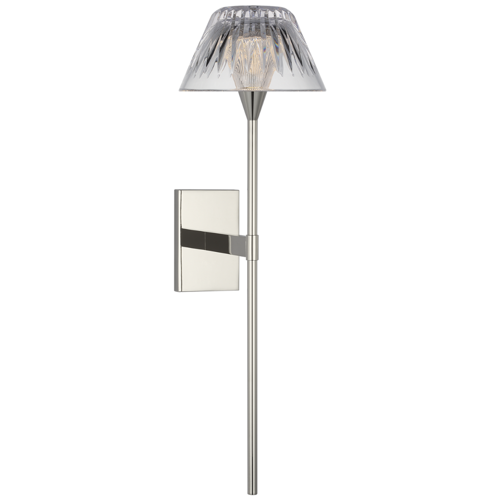 Blaze 19" Tail Sconce | Polished Nickel | Clear Crystal