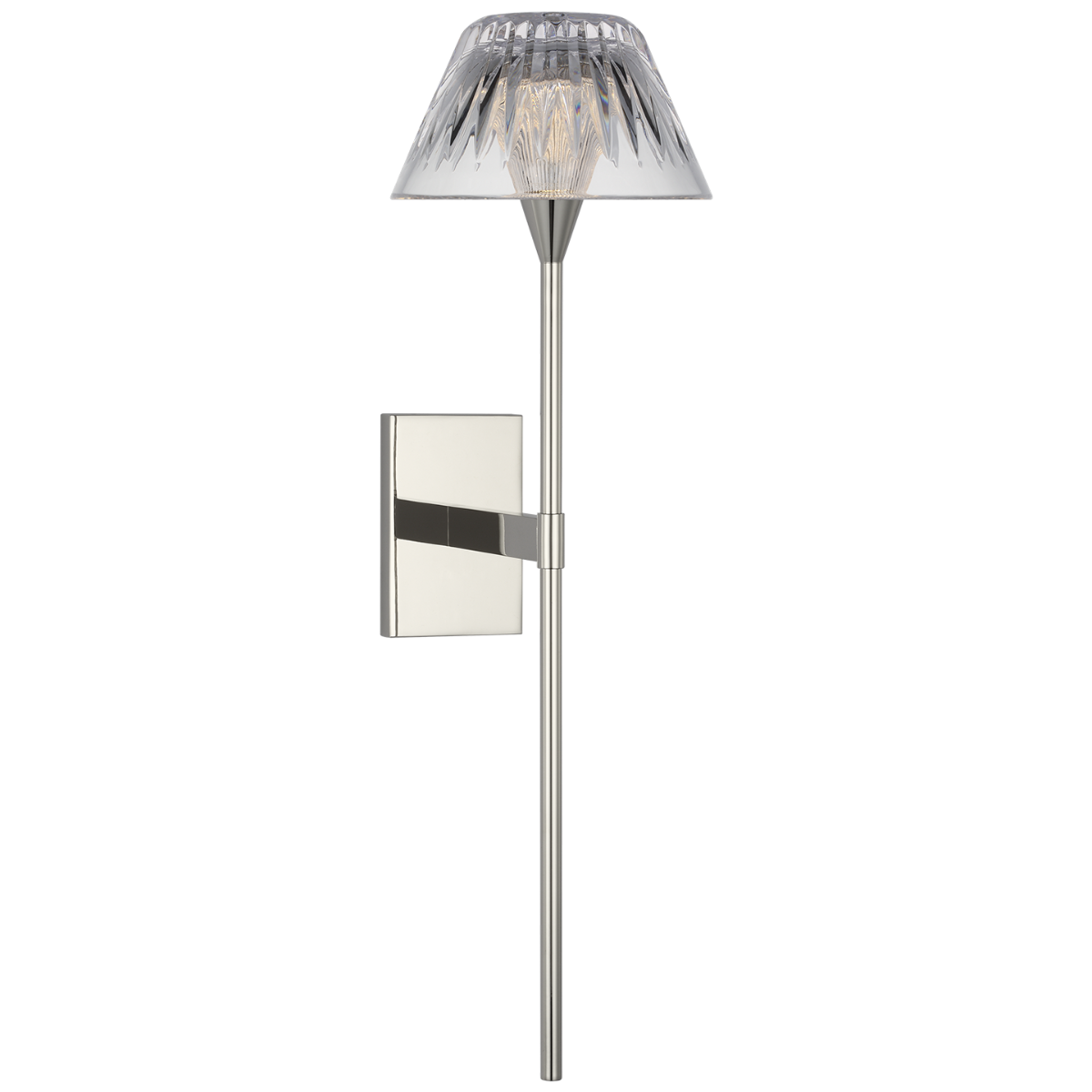 Blaze 19" Tail Sconce | Polished Nickel | Clear Crystal