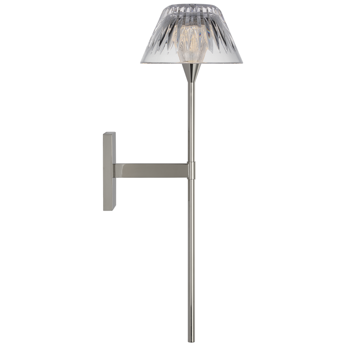 Blaze 19" Tail Sconce | Polished Nickel | Clear Crystal