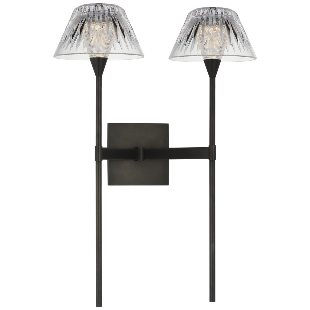 Blaze 19" 2 Light Tail Sconce | Bronze | Clear Crystal