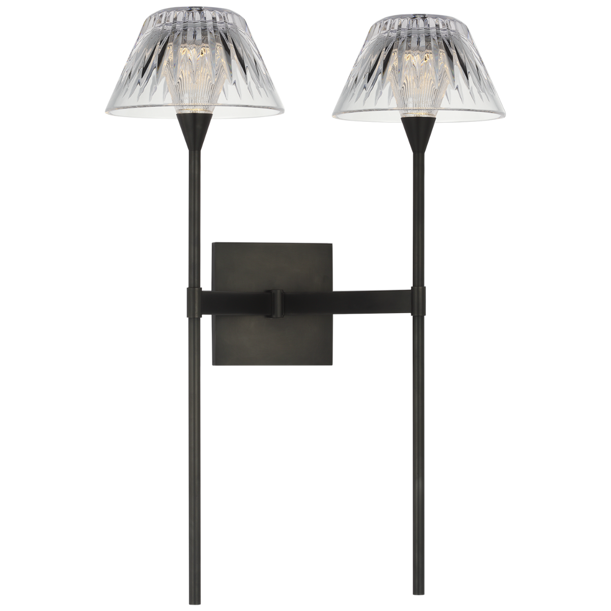 Blaze 19" 2 Light Tail Sconce | Bronze | Clear Crystal