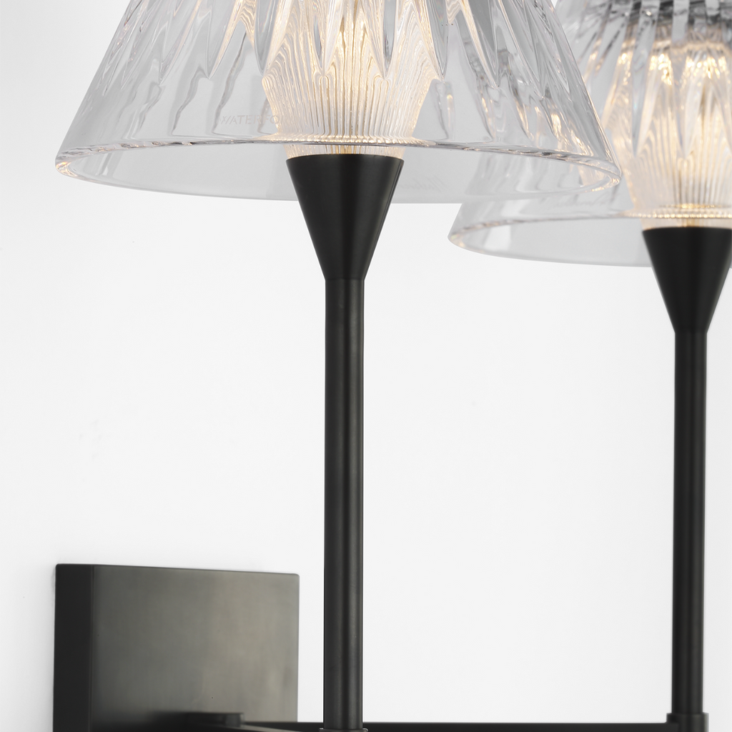 Blaze 19" 2 Light Tail Sconce | Bronze | Clear Crystal
