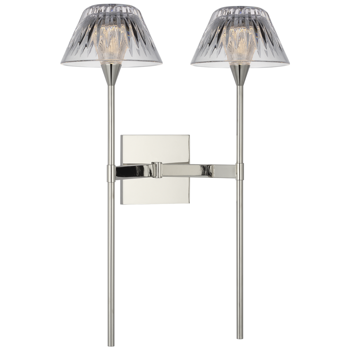 Blaze 19" 2 Light Tail Sconce | Polished Nickel | Clear Crystal