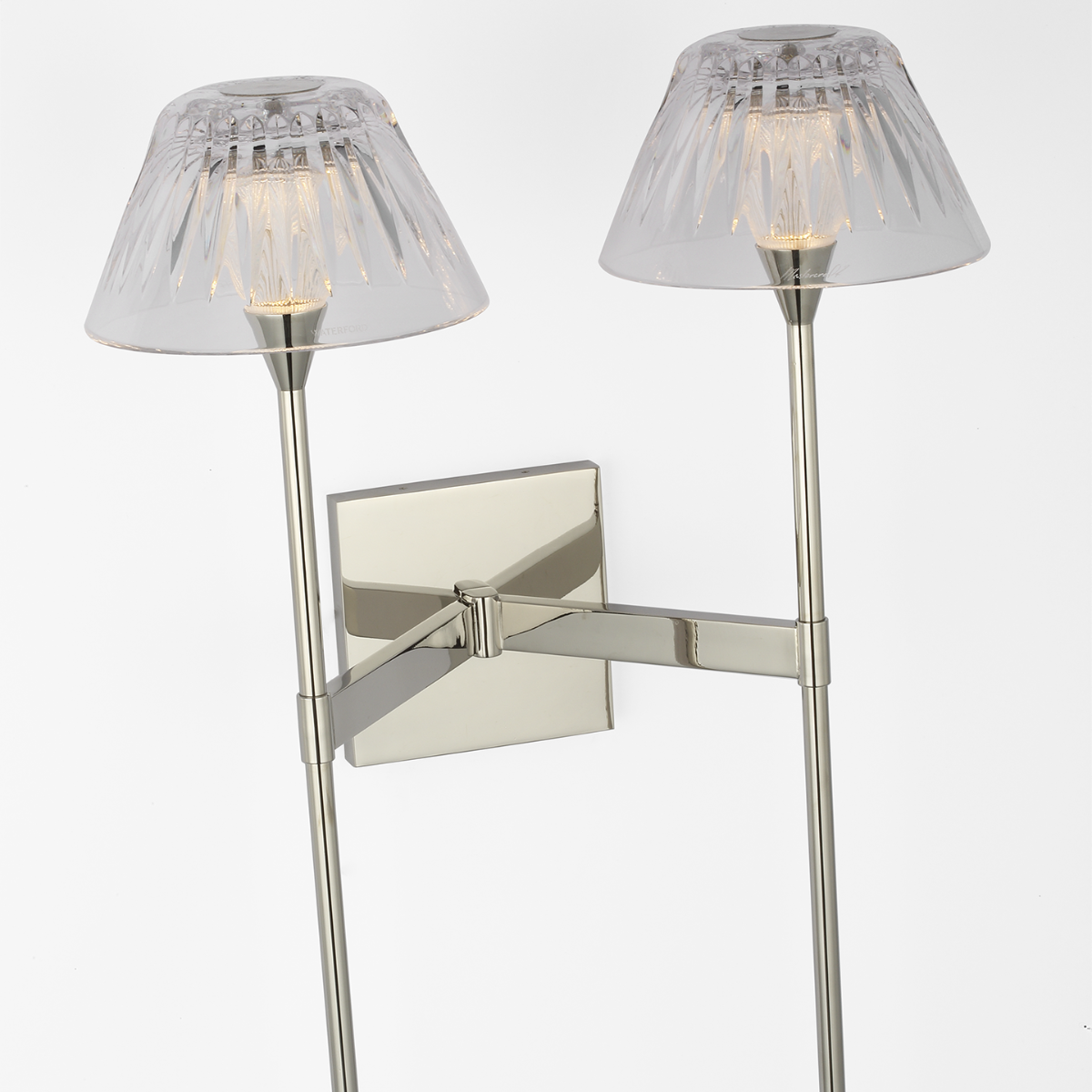 Blaze 19" 2 Light Tail Sconce | Polished Nickel | Clear Crystal