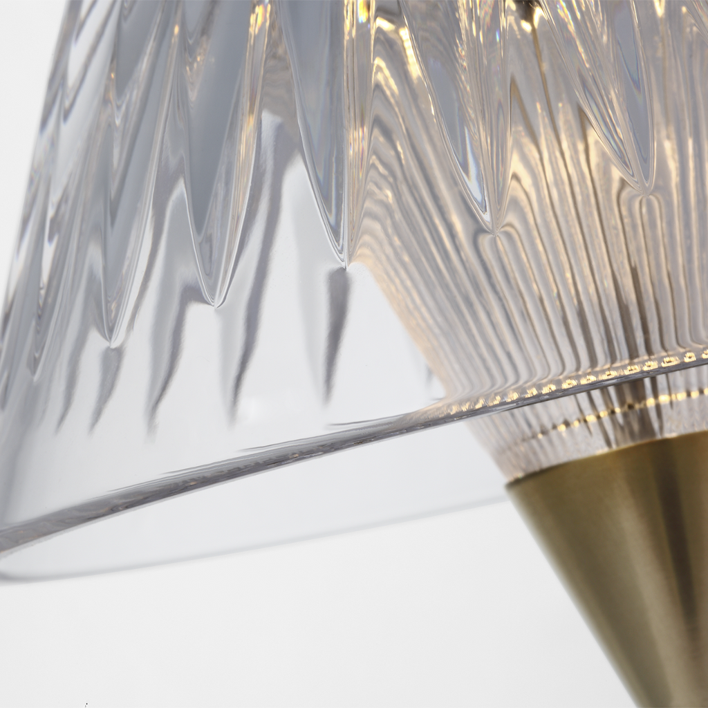 Blaze 12" Rechargeable Table Lamp | Natural Brass | Clear Crystal