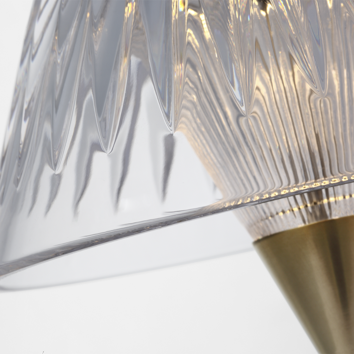Blaze 12" Rechargeable Table Lamp | Natural Brass | Clear Crystal