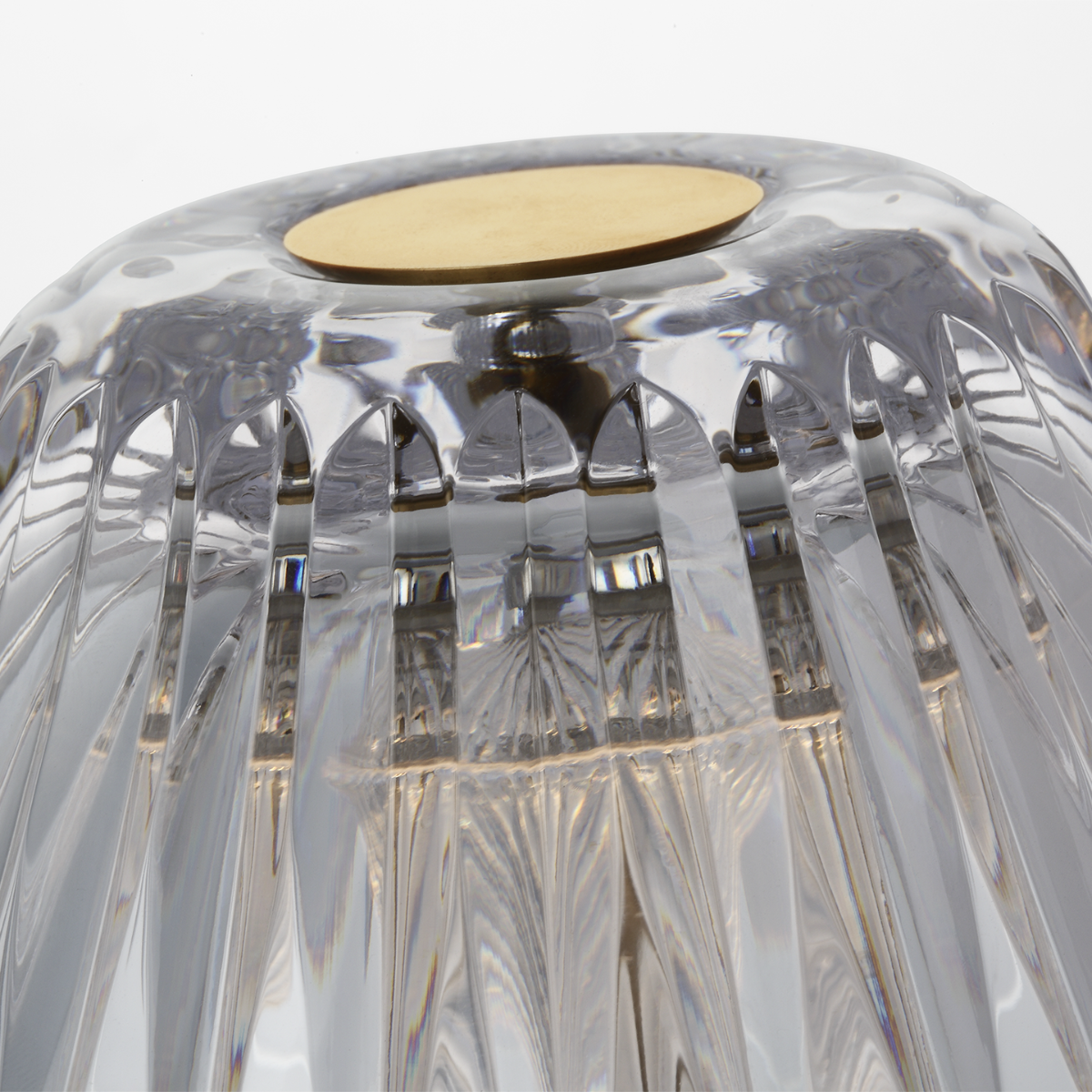 Blaze 12" Rechargeable Table Lamp | Natural Brass | Clear Crystal