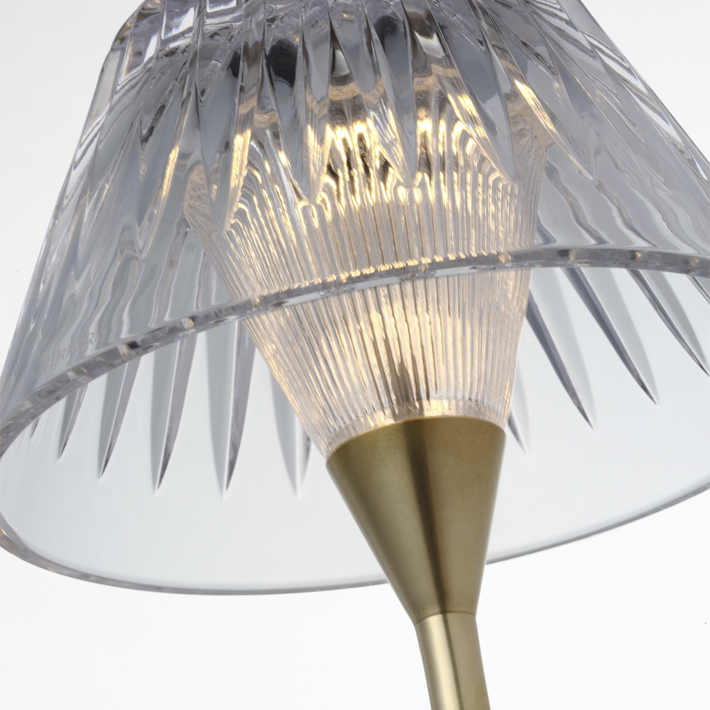Blaze 12" Rechargeable Table Lamp | Natural Brass | Clear Crystal