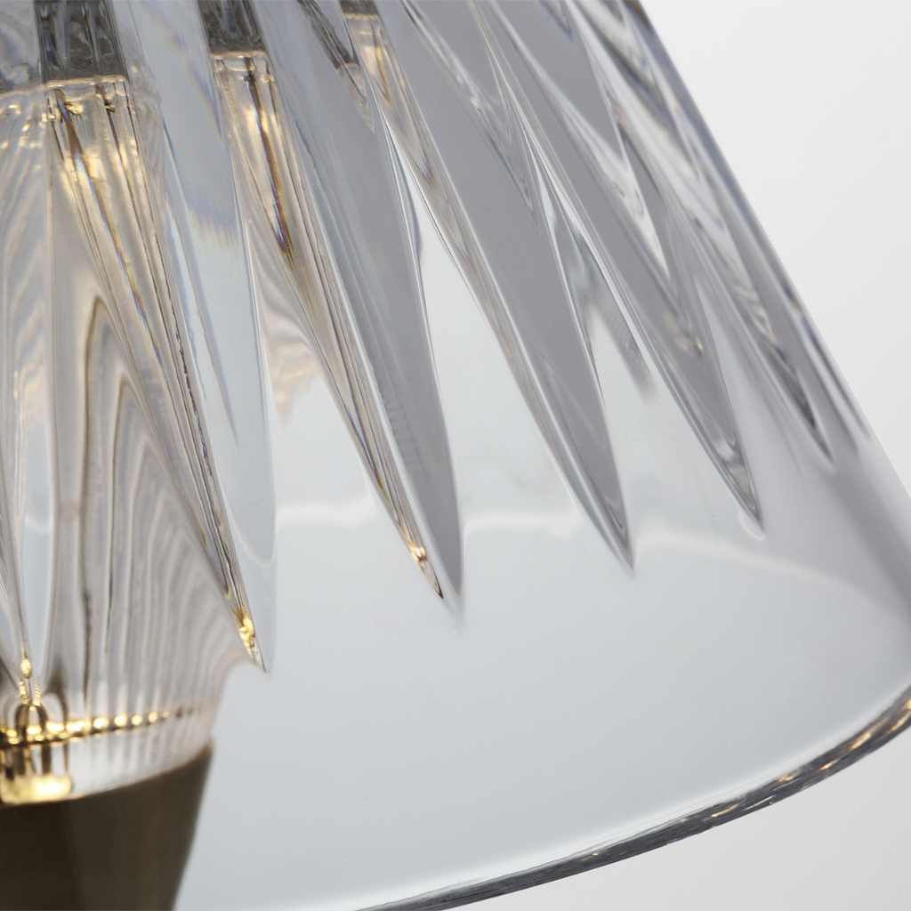 Blaze 12" Rechargeable Table Lamp | Natural Brass | Clear Crystal