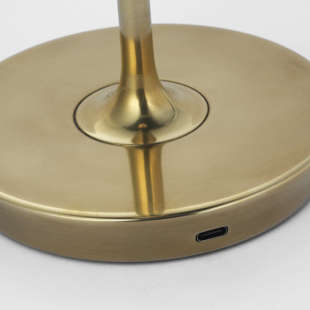 Blaze 16" Rechargeable Table Lamp | Natural Brass | Clear Crystal