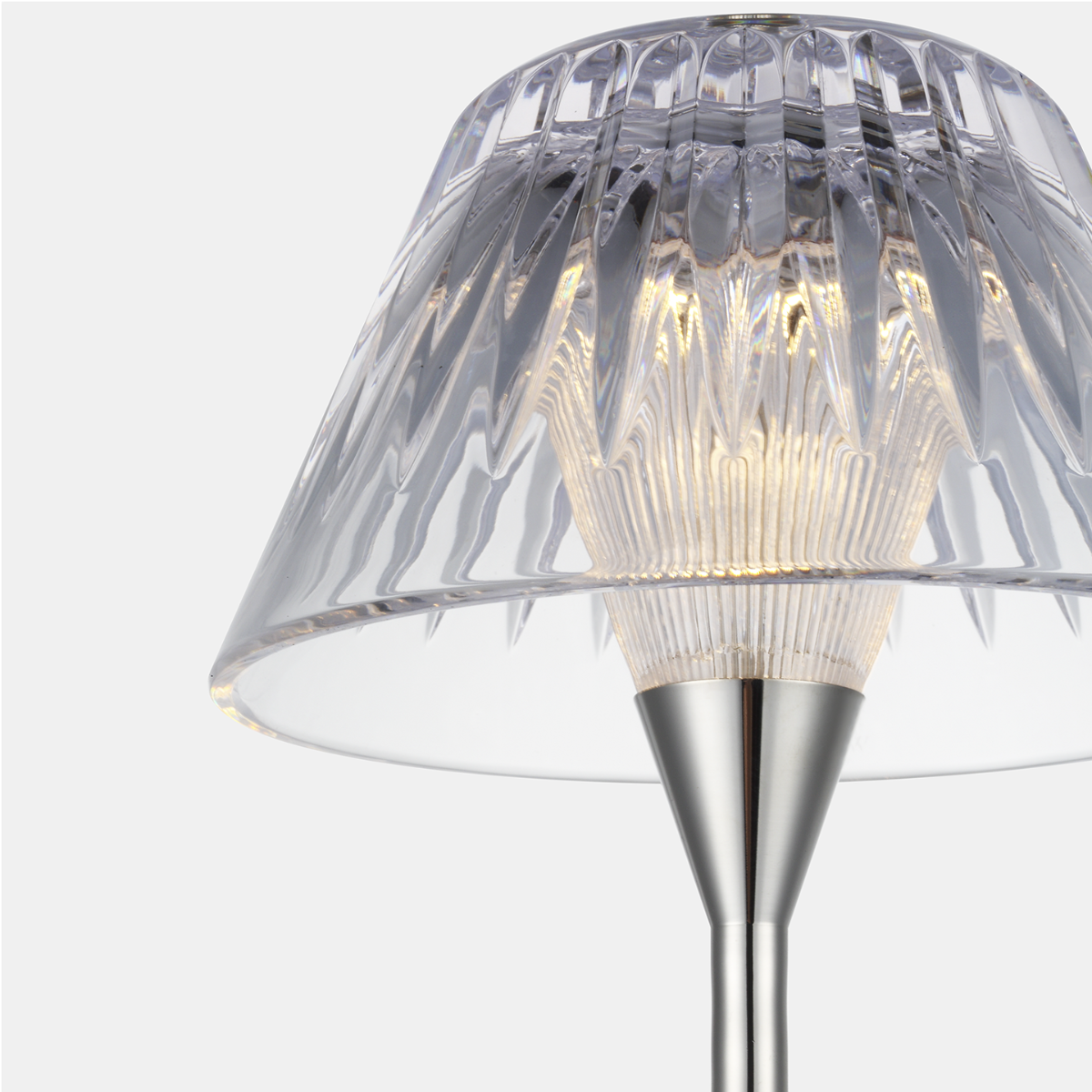 Blaze 16" Rechargeable Table Lamp | Polished Nickel | Clear Crystal
