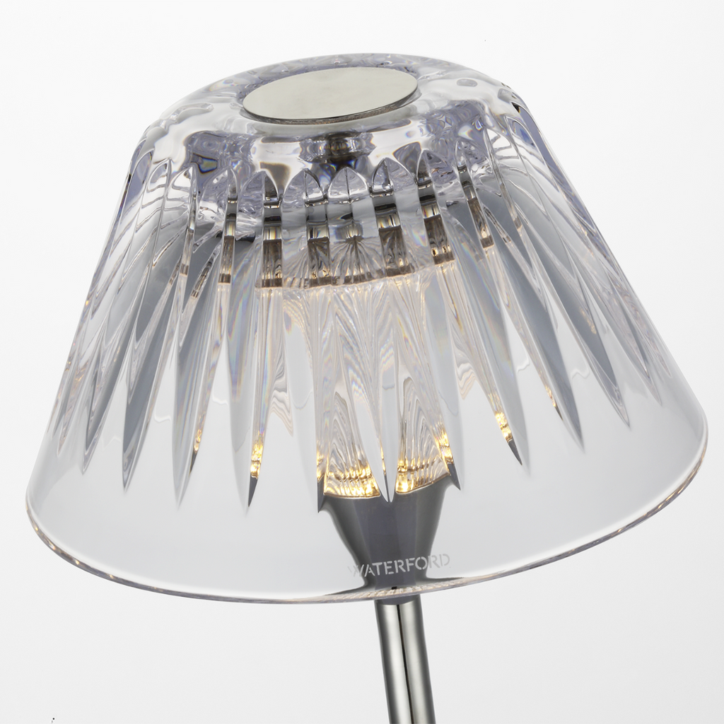 Blaze 16" Rechargeable Table Lamp | Polished Nickel | Clear Crystal