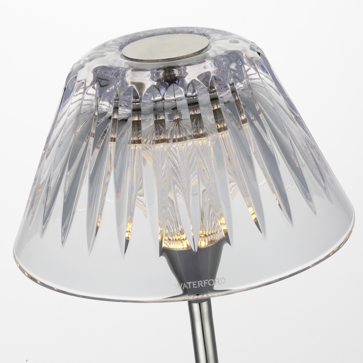 Blaze 16" Rechargeable Table Lamp | Polished Nickel | Clear Crystal