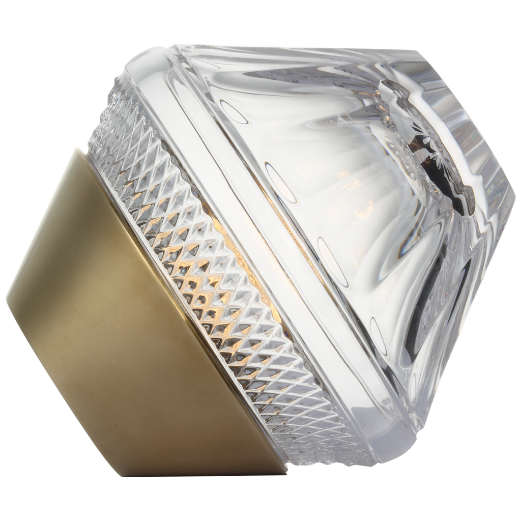 Copper Coast 5" Rechargeable Accent Lamp | Natural Brass | Clear Crystal