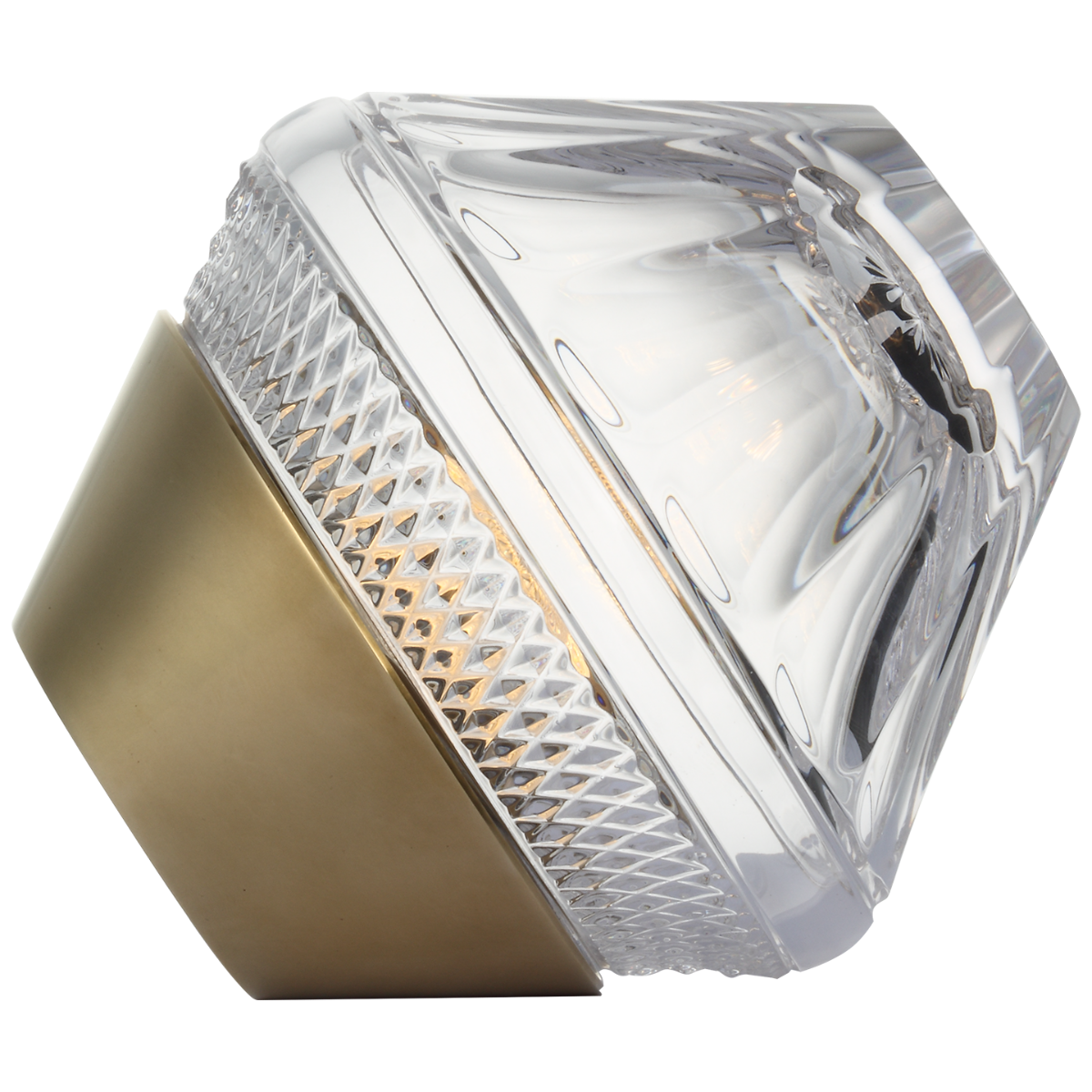 Copper Coast 5" Rechargeable Accent Lamp | Natural Brass | Clear Crystal
