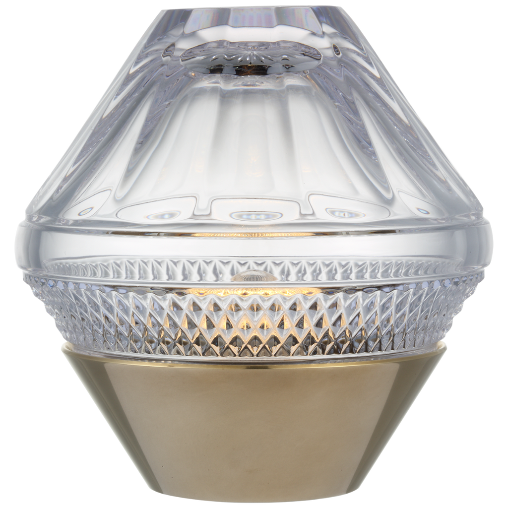 Copper Coast 5" Rechargeable Accent Lamp | Natural Brass | Clear Crystal
