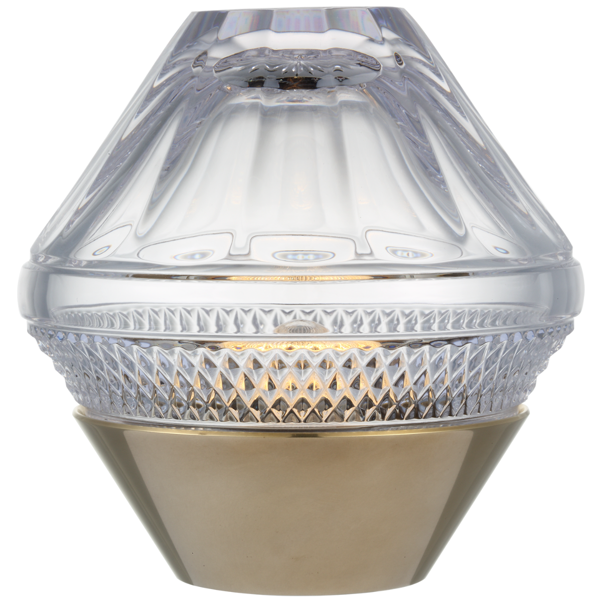 Copper Coast 5" Rechargeable Accent Lamp | Natural Brass | Clear Crystal