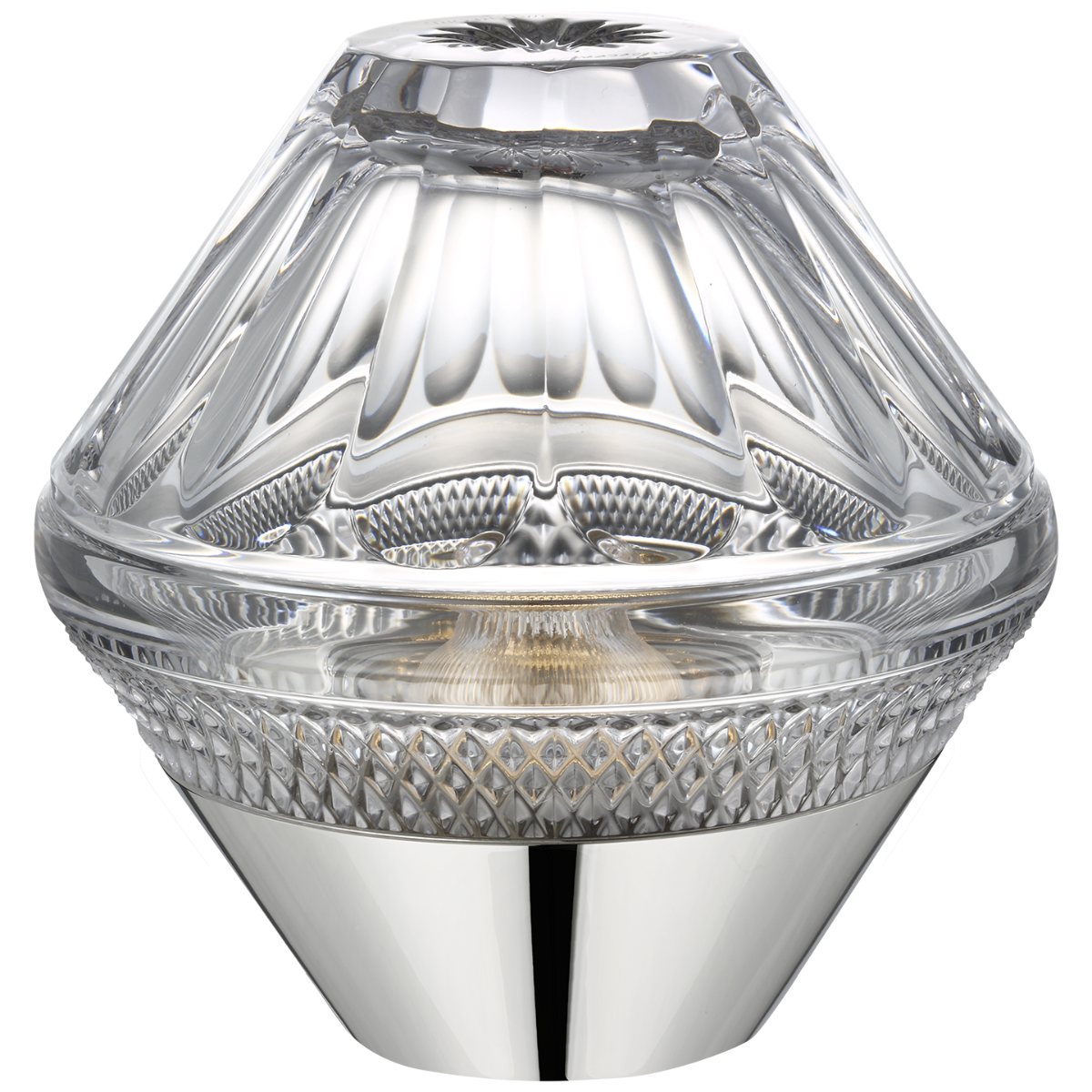 Copper Coast 5" Rechargeable Accent Lamp | Polished Nickel | Clear Crystal