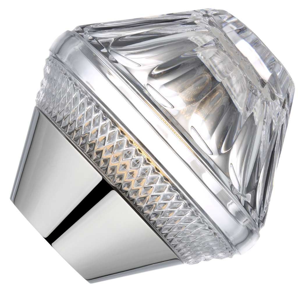 Copper Coast 5" Rechargeable Accent Lamp | Polished Nickel | Clear Crystal