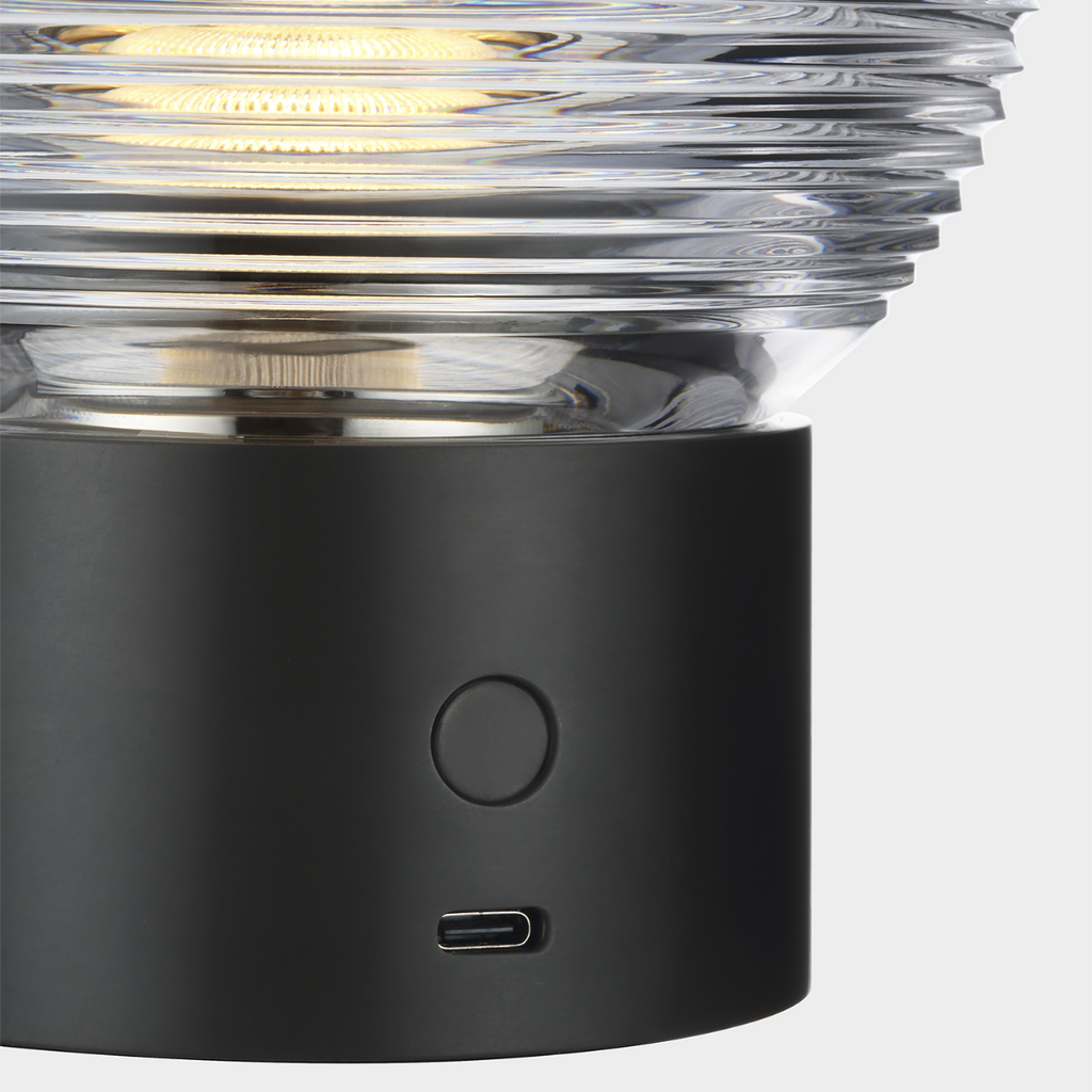 Circon 7" Rechargeable Accent Lamp | Bronze | Clear Crystal