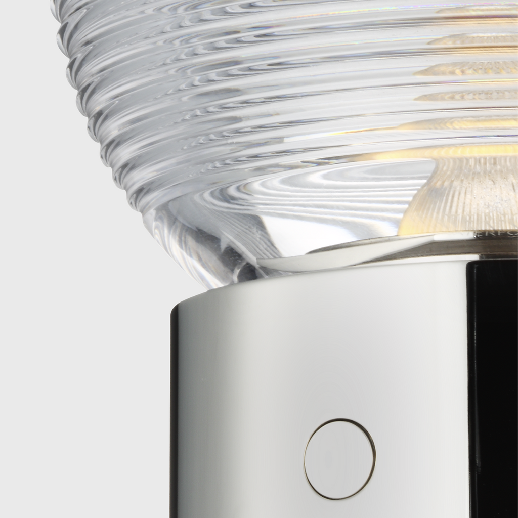 Circon 7" Rechargeable Accent Lamp | Polished Nickel | Clear Crystal