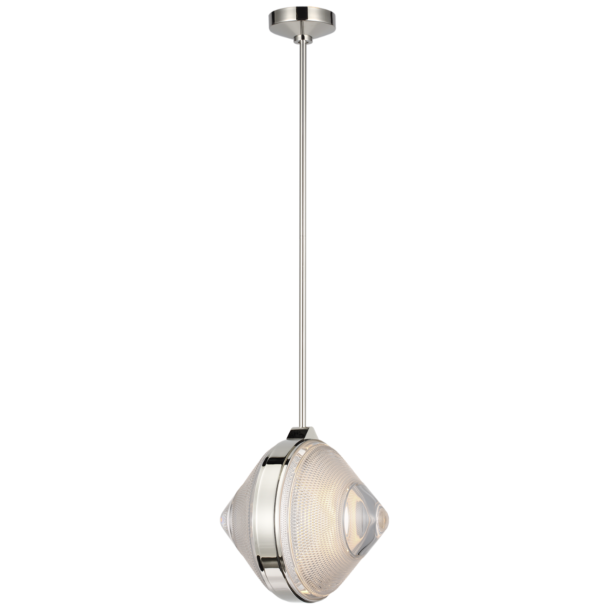 Copper Coast 15" Pendant | Polished Nickel | Karo Cut Clear Crystal