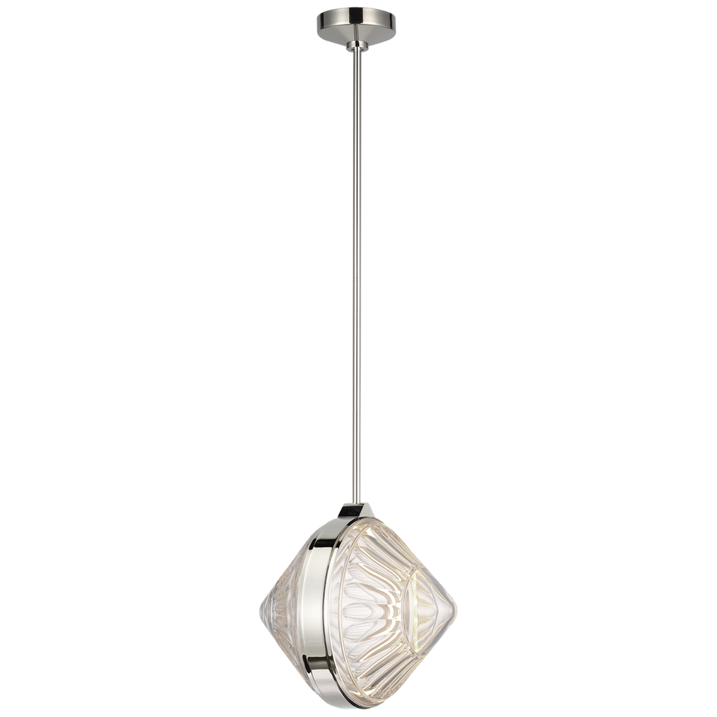 Copper Coast 15" Pendant | Polished Nickel | Olive Cut Clear Crystal