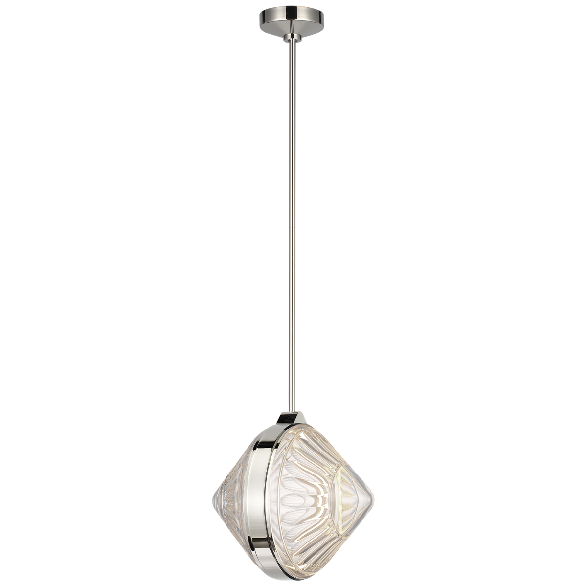Copper Coast 15" Pendant | Polished Nickel | Olive Cut Clear Crystal