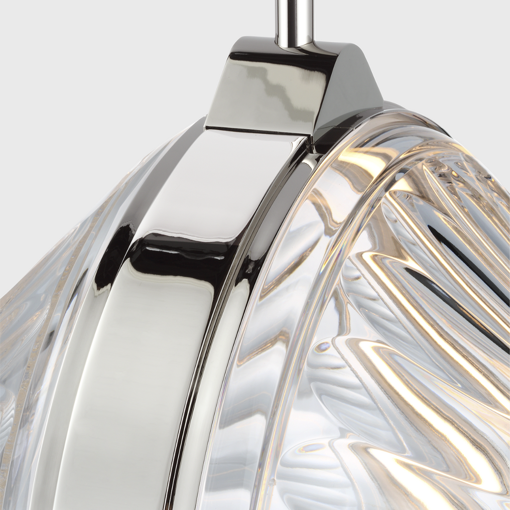 Copper Coast 15" Pendant | Polished Nickel | Olive Cut Clear Crystal