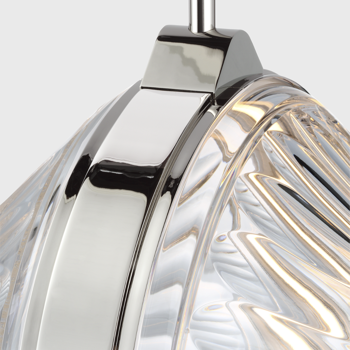 Copper Coast 15" Pendant | Polished Nickel | Olive Cut Clear Crystal