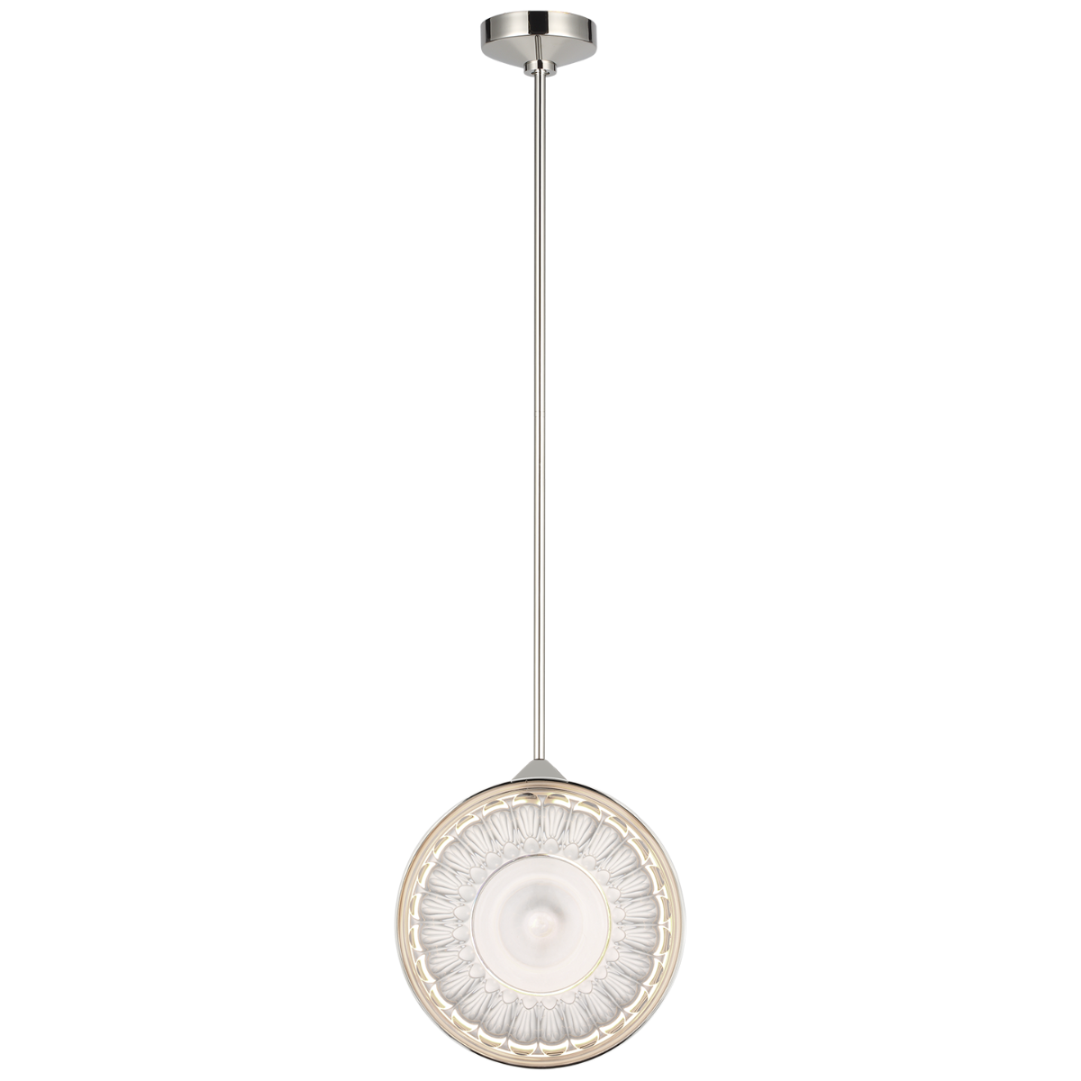 Copper Coast 15" Pendant | Polished Nickel | Olive Cut Clear Crystal