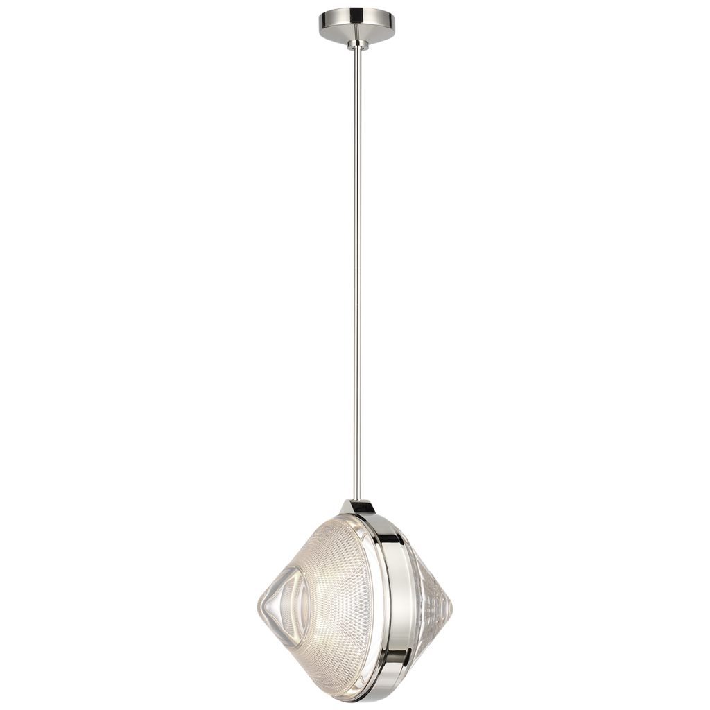Copper Coast 15" Pendant | Polished Nickel | Karo and Olive Cut Clear Crystal