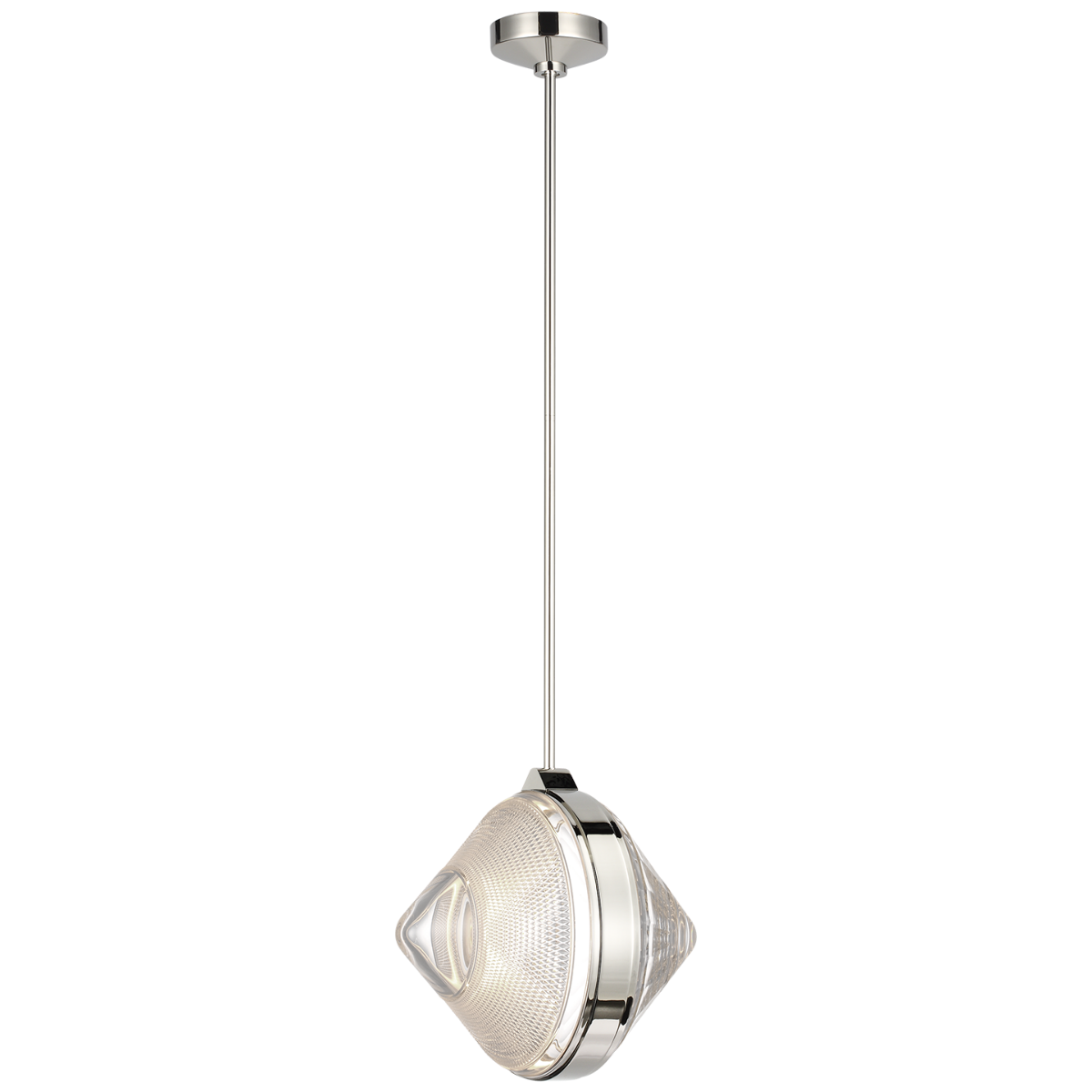 Copper Coast 15" Pendant | Polished Nickel | Karo and Olive Cut Clear Crystal