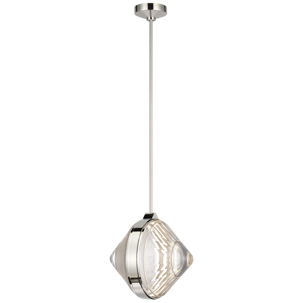 Copper Coast 15" Pendant | Polished Nickel | Karo and Olive Cut Clear Crystal