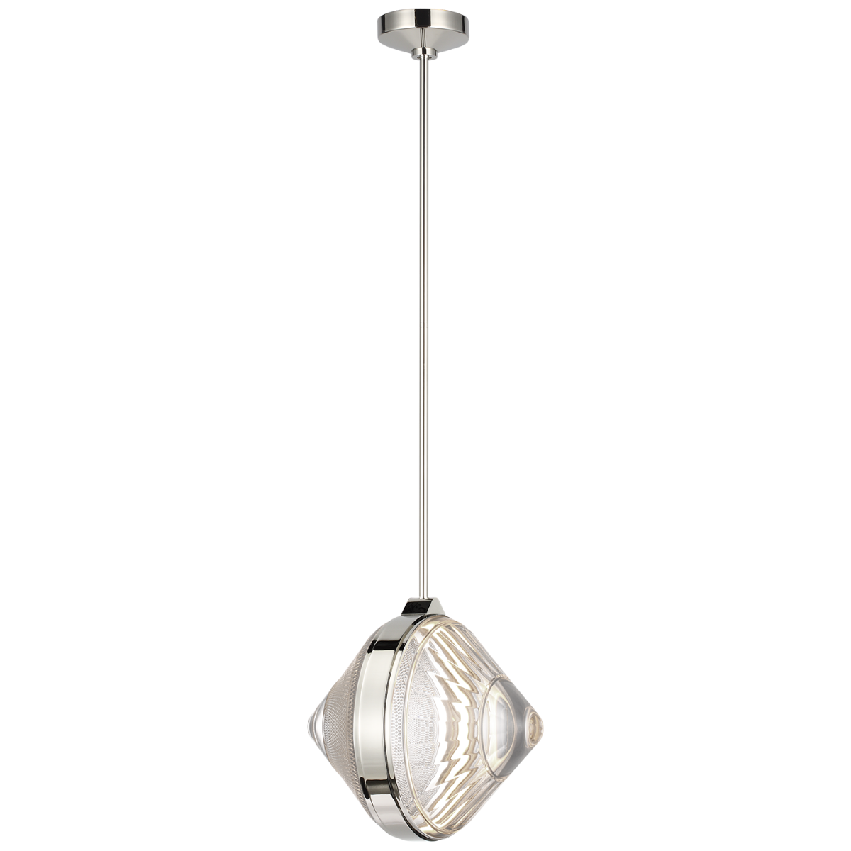 Copper Coast 15" Pendant | Polished Nickel | Karo and Olive Cut Clear Crystal