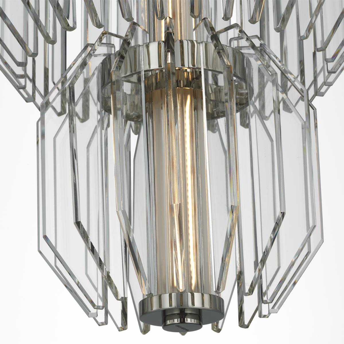 Killarney 19" Layered Entry Chandelier | Polished Nickel | Clear Crystal