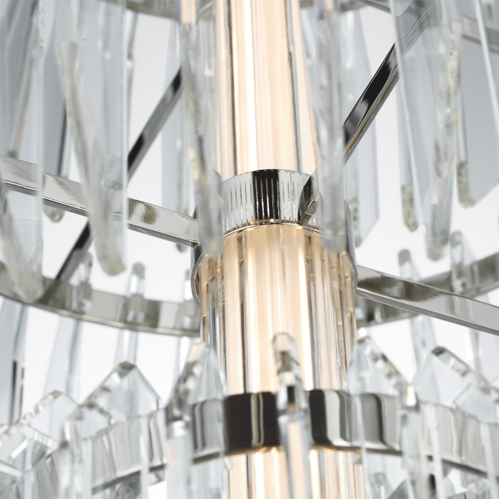 Killarney 19" Layered Entry Chandelier | Polished Nickel | Clear Crystal