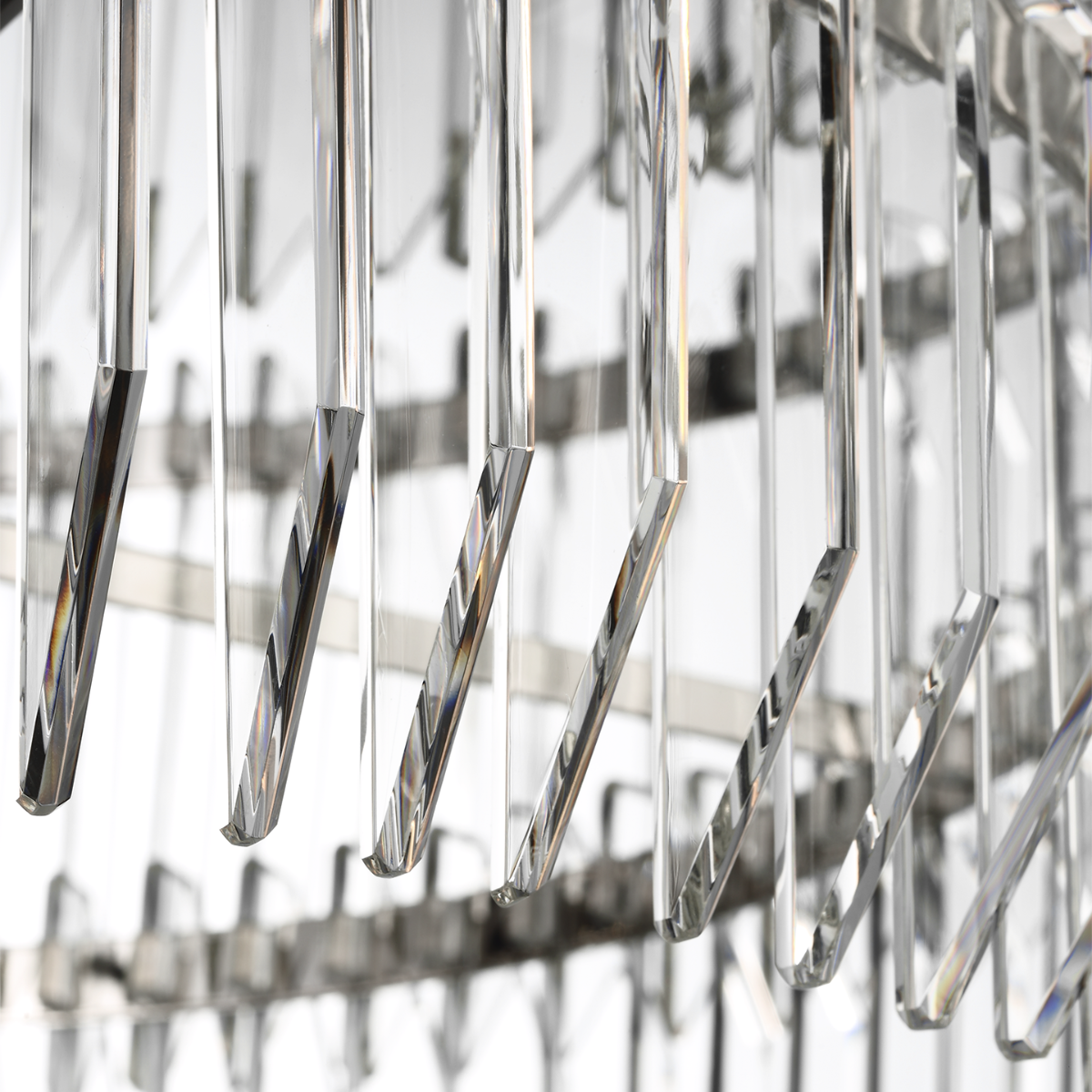 Killarney 32" Layered Drum Chandelier | Polished Nickel | Clear Crystal