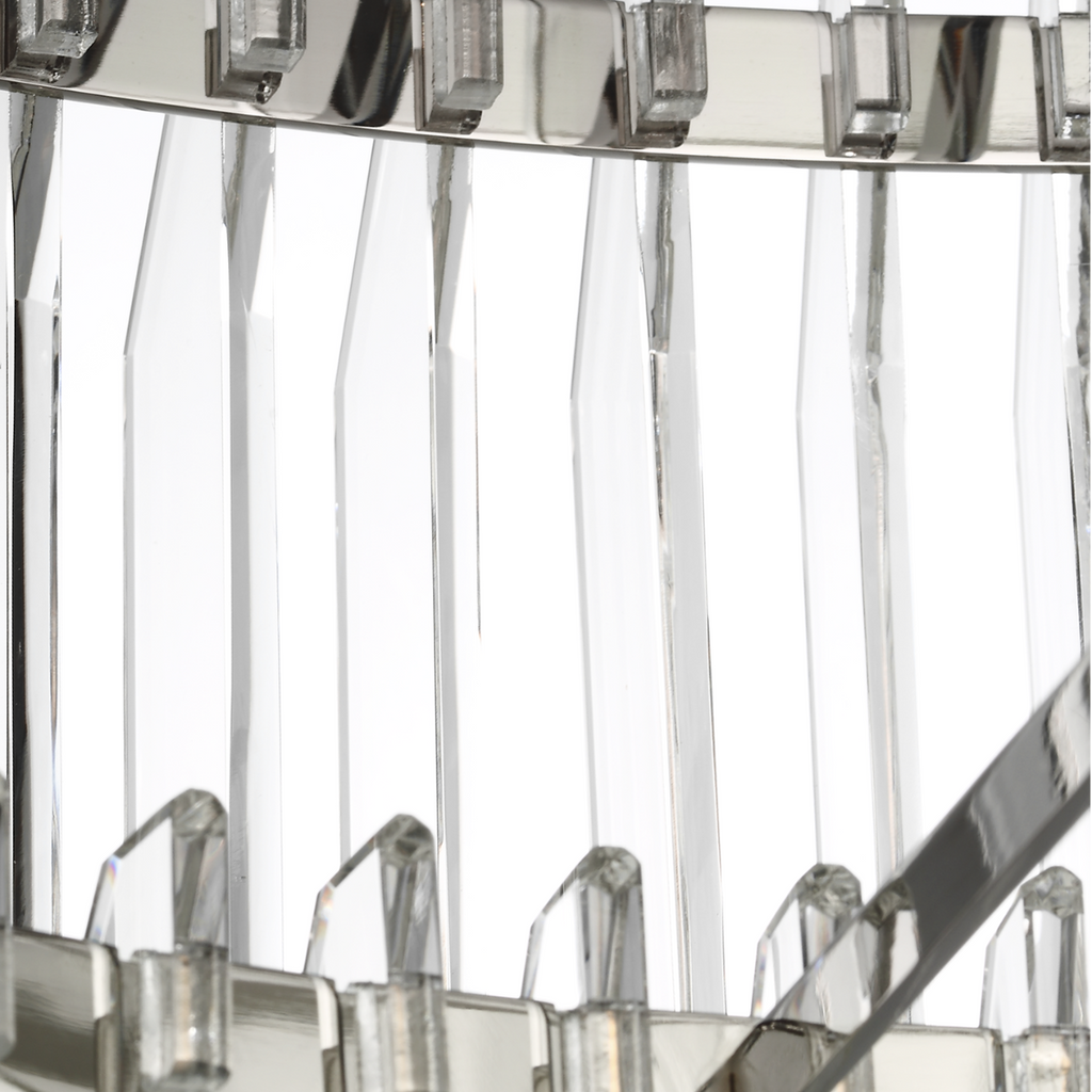 Killarney 32" Layered Drum Chandelier | Polished Nickel | Clear Crystal