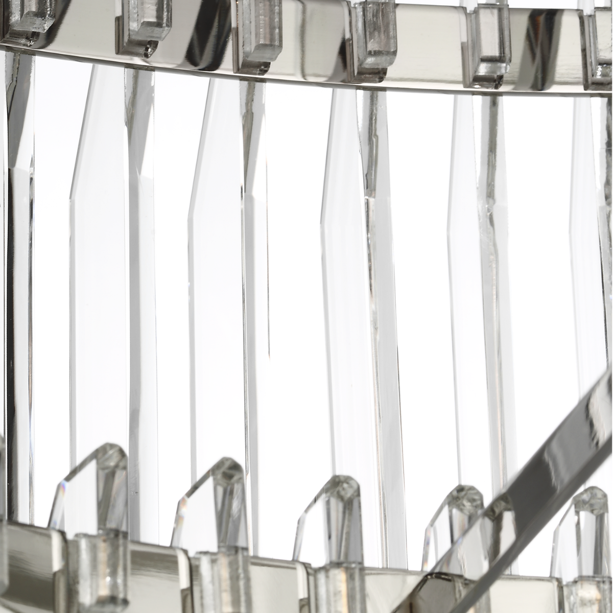 Killarney 32" Layered Drum Chandelier | Polished Nickel | Clear Crystal