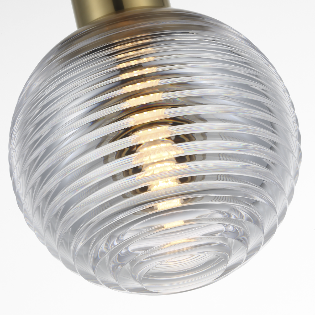 Circon 5" Mini Pendant | Natural Brass | Clear Crystal
