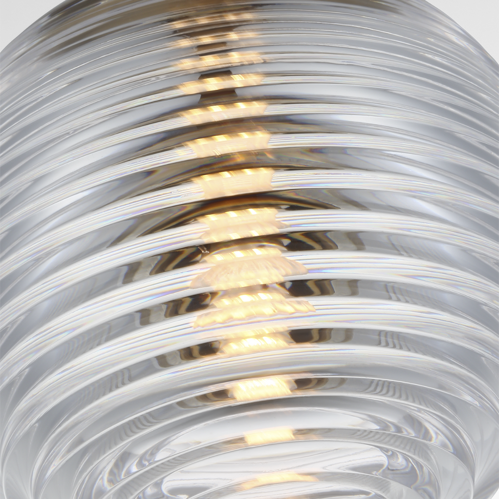 Circon 5" Mini Pendant | Natural Brass | Clear Crystal