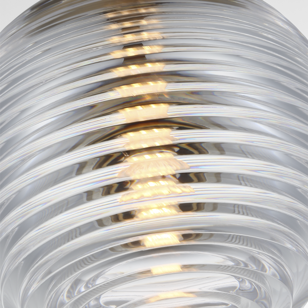 Circon 5" Mini Pendant | Natural Brass | Clear Crystal