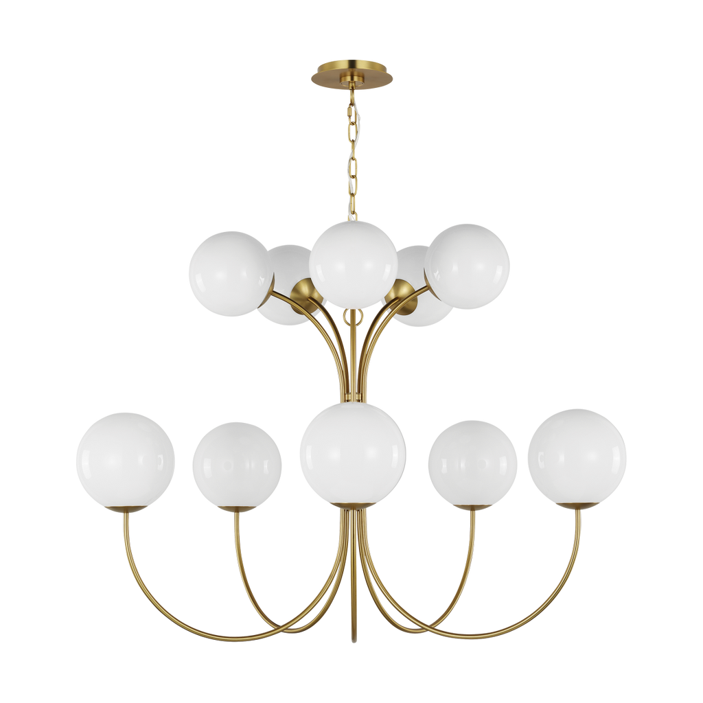 Noemie Large Chandelier Burnished Brass