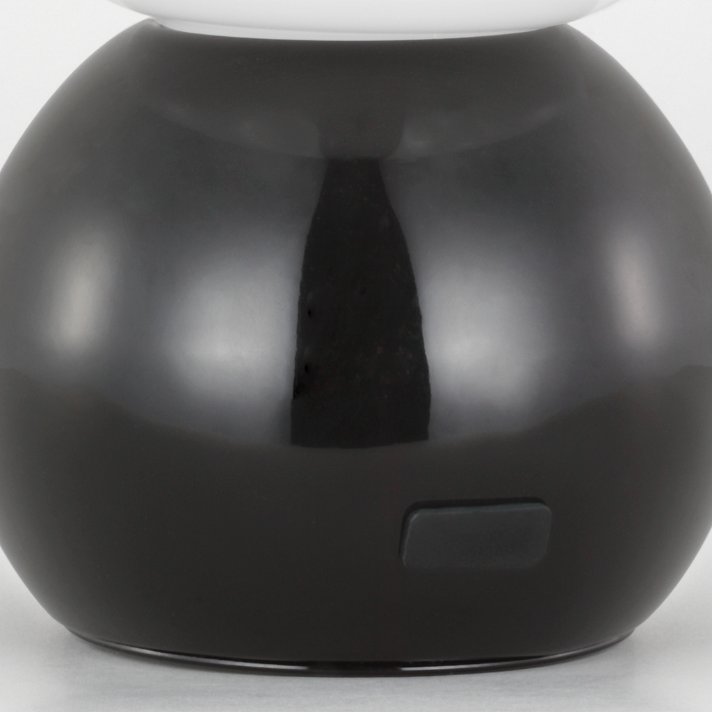 Suki Rechargeable Mini Table Lamp Gloss Black Bulbs Inc