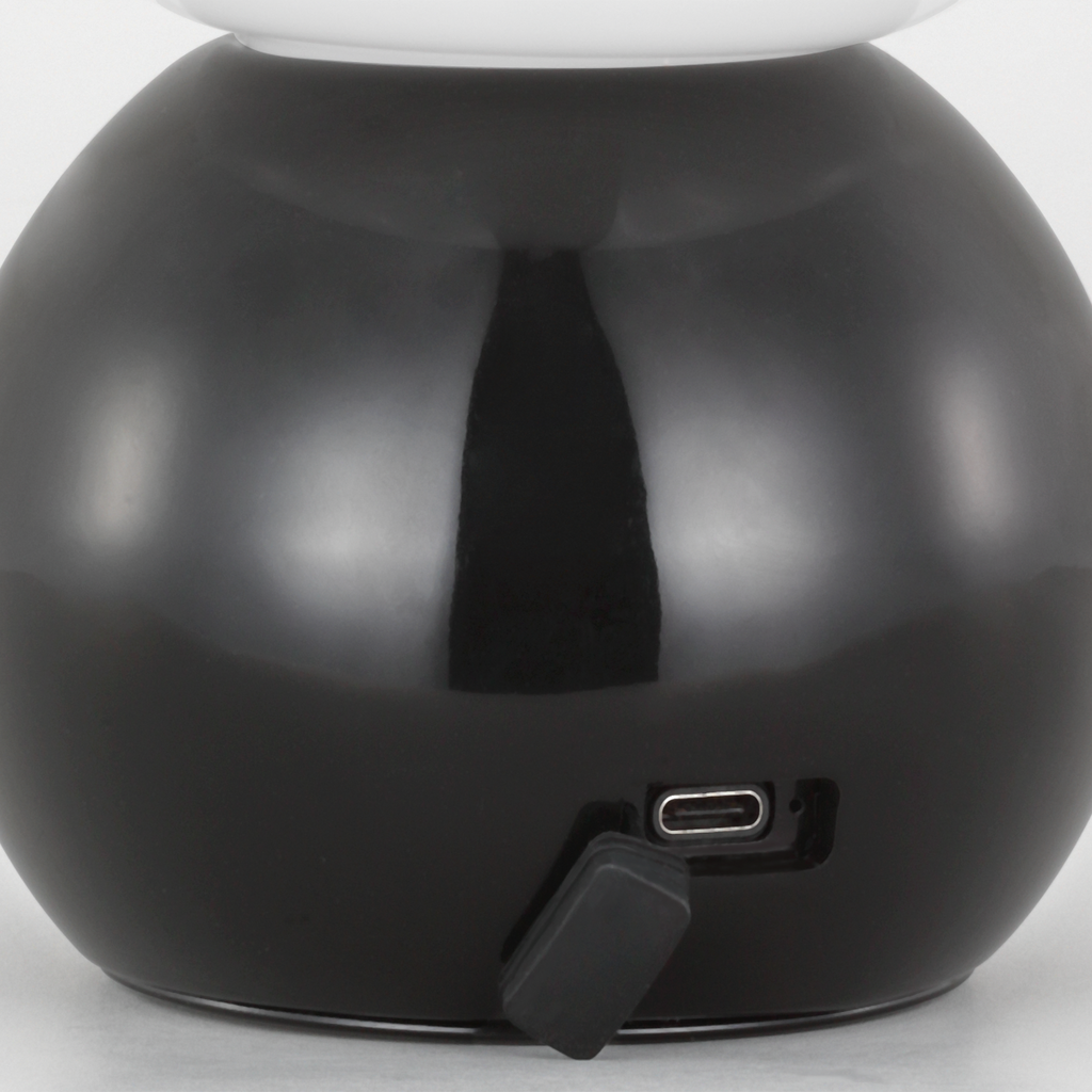 Suki Rechargeable Mini Table Lamp Gloss Black Bulbs Inc