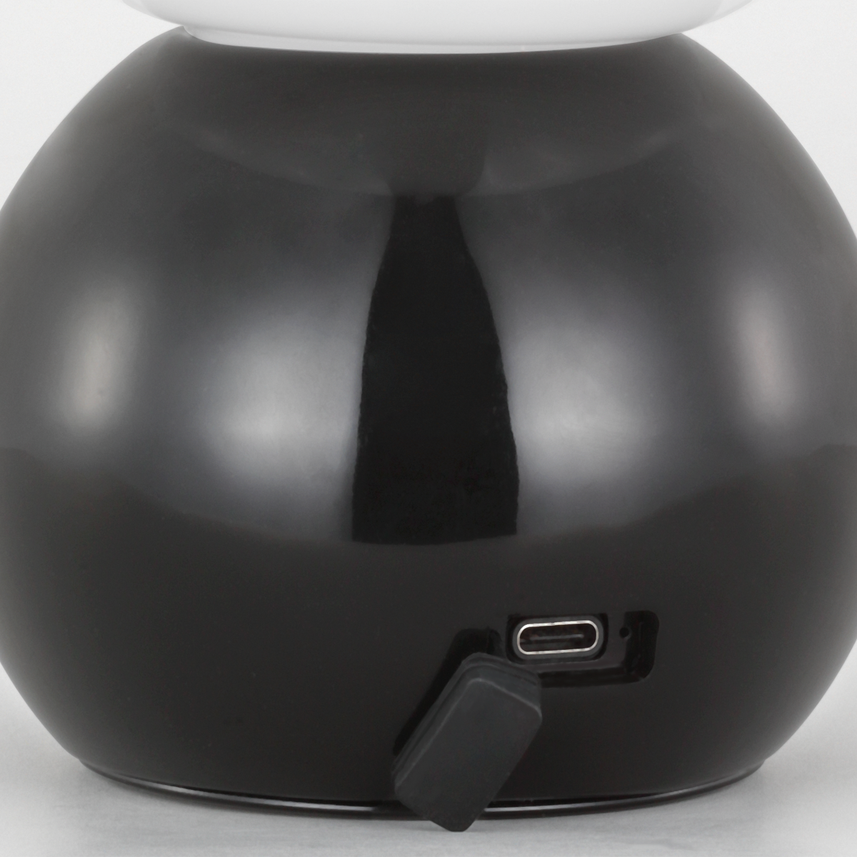 Suki Rechargeable Mini Table Lamp Gloss Black Bulbs Inc