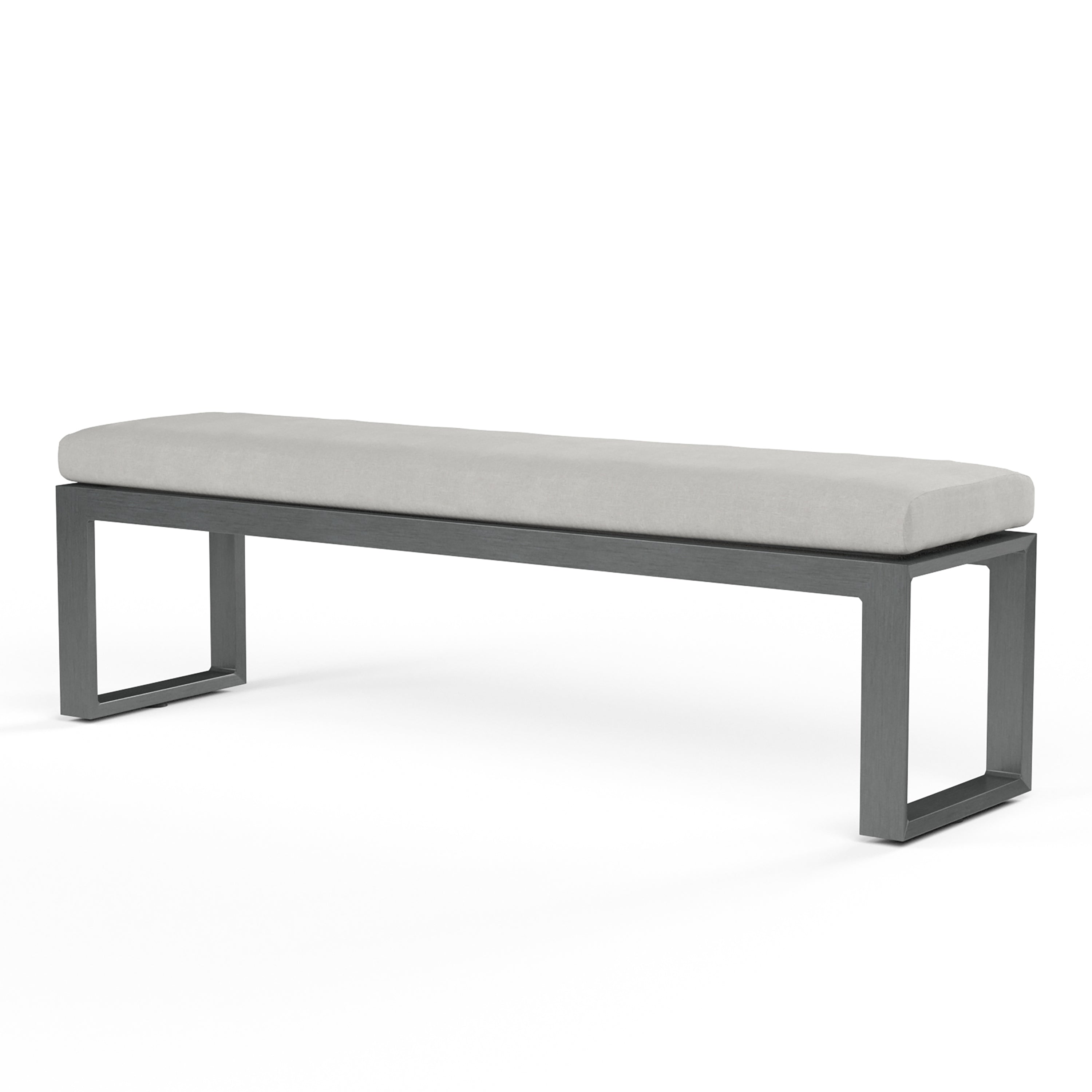Redondo Dining Bench in Cast Silver, No Welt
