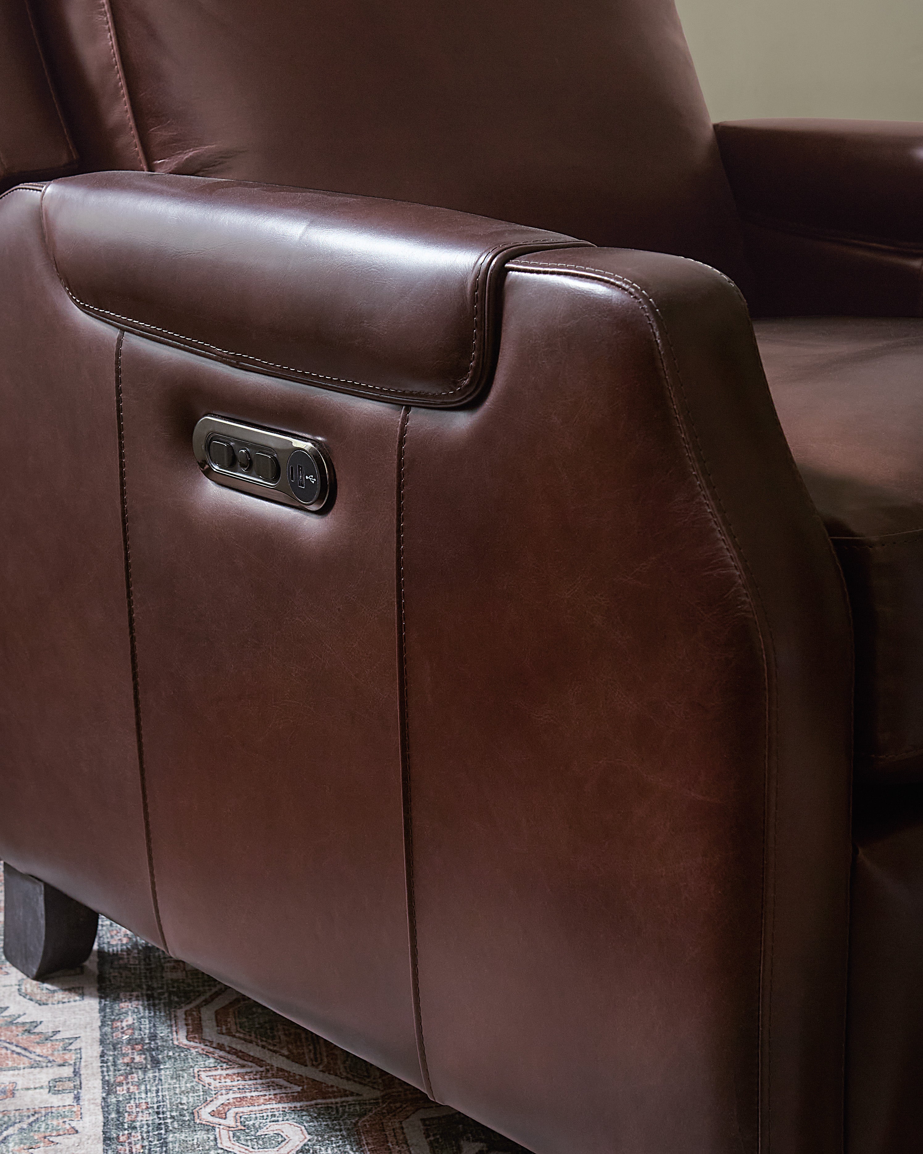 Nelson Power Recliner w/Power Headrest | Brown