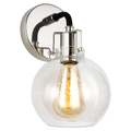 Clara 1 - Light Sconce | Polished Nickel/Textured Black